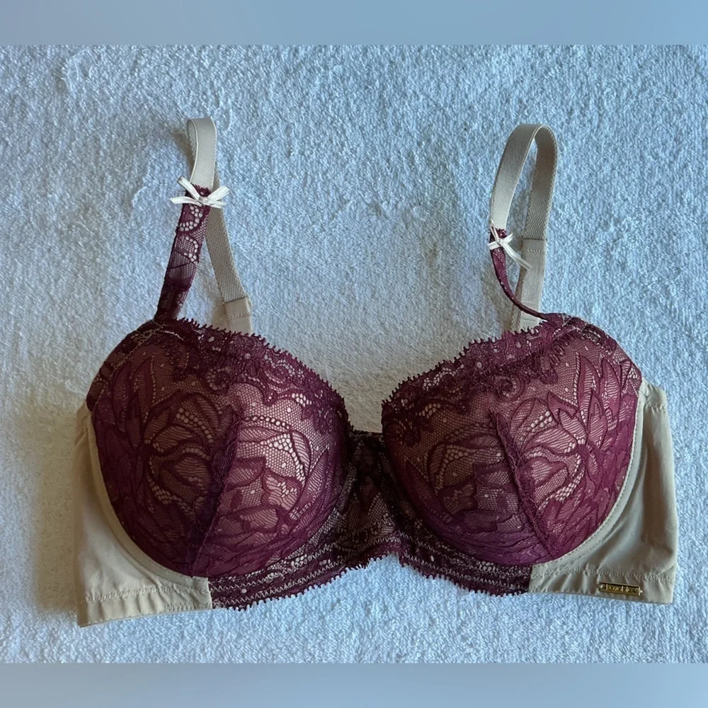Lovable Lace Wine Red Bra